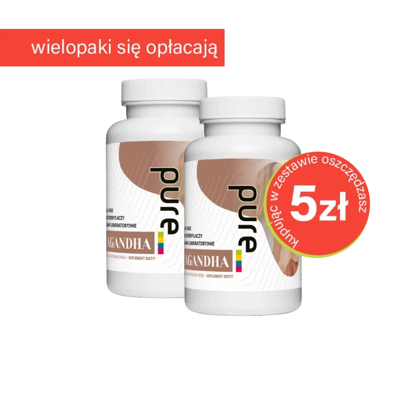 ASHWAGANDHA 10 mg witanolidów – 100 VEGE KAPSUŁEK MEGA PORCJA | Zestaw 2 szt.