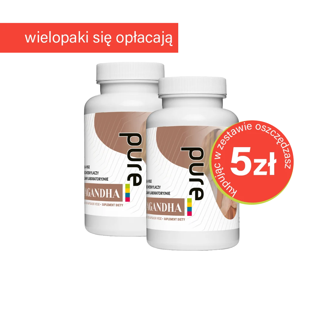 ASHWAGANDHA 10 mg witanolidów – 100 VEGE KAPSUŁEK MEGA PORCJA | Zestaw 2 szt.