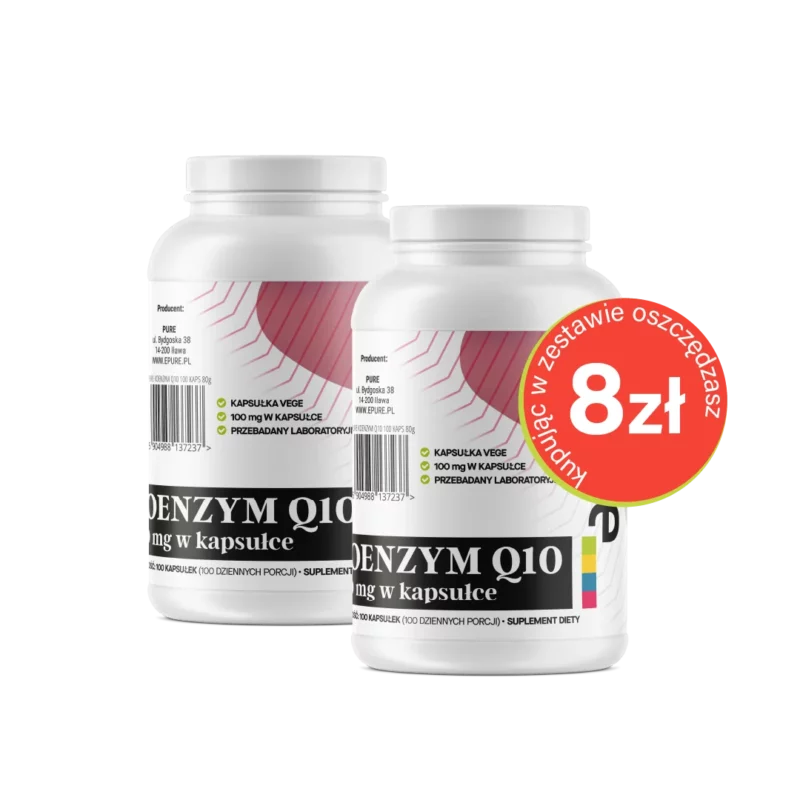 KOENZYM Q10 - naturalny, 100mg w jednej kapsułce 100 VEGEKAPSUŁEK | Zestaw 2 szt.