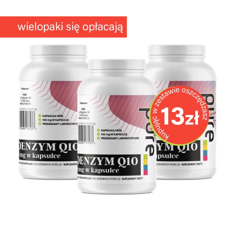KOENZYM Q10 - naturalny, 100mg w jednej kapsułce 100 VEGEKAPSUŁEK | Zestaw 3 szt.