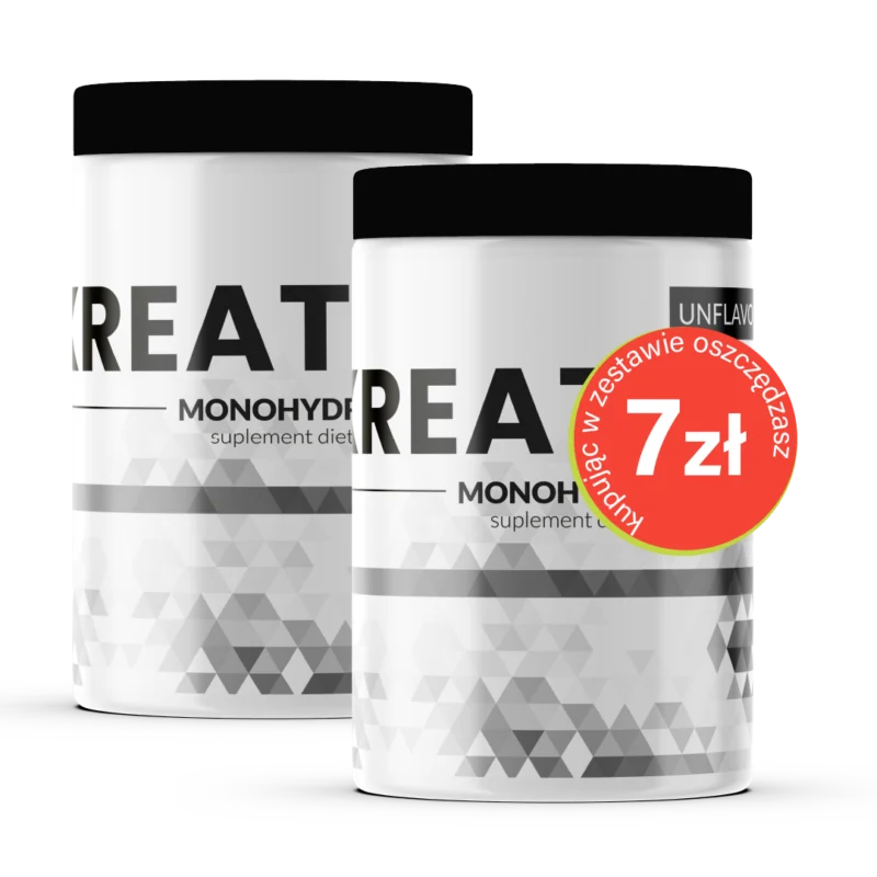 PURE KREATYNA monohydrat 500g 200mesh - 100 porcji | Zestaw 2 szt.