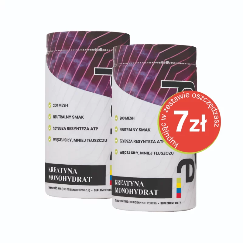 PURE KREATYNA monohydrat 500g 200mesh - 100 porcji | Zestaw 2 szt.