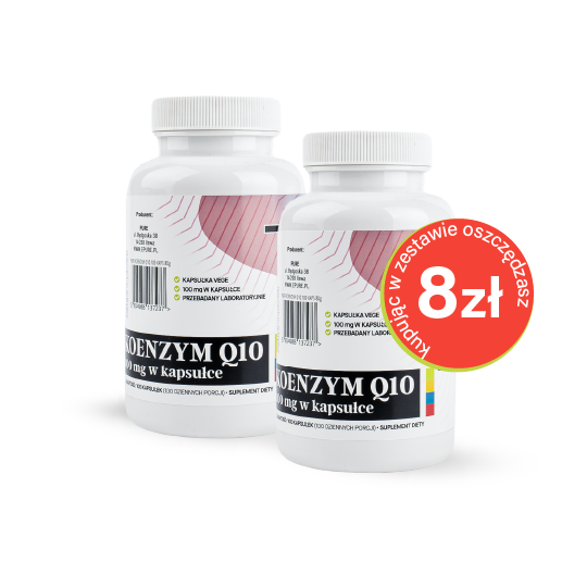 KOENZYM Q10 - naturalny, 100mg w jednej kapsułce 100 VEGEKAPSUŁEK | Zestaw 2 szt.