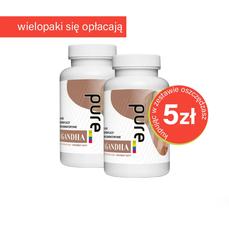ASHWAGANDHA 10 mg witanolidów – 100 VEGE KAPSUŁEK MEGA PORCJA | Zestaw 2 szt.