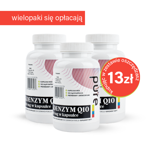 KOENZYM Q10 - naturalny, 100mg w jednej kapsułce 100 VEGEKAPSUŁEK | Zestaw 3 szt.
