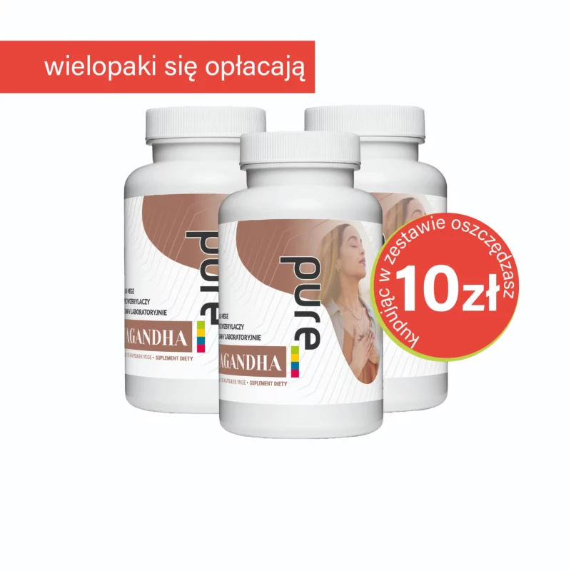 ASHWAGANDHA 10 mg witanolidów – 100 VEGE KAPSUŁEK MEGA PORCJA | Zestaw 3 szt.