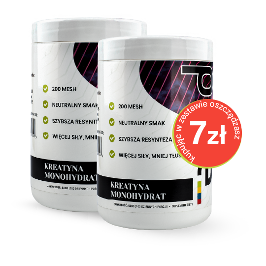 PURE KREATYNA monohydrat 500g 200mesh - 100 porcji | Zestaw 2 szt.